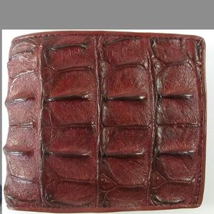 100 %  Real Alligator Red Tint Billfold